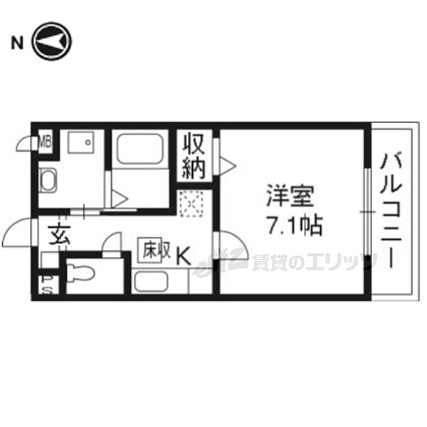 メゾン・ド・きぬかけ 202｜京都府京都市北区平野東柳町(賃貸アパート1K・2階・25.46㎡)の写真 その2