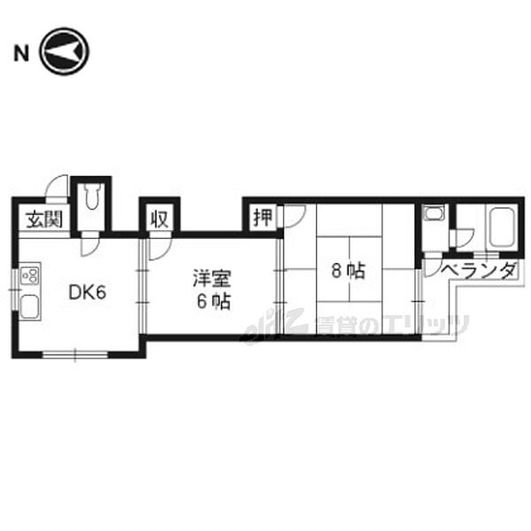 スペース下鴨 302｜京都府京都市左京区下鴨芝本町(賃貸マンション2DK・3階・39.60㎡)の写真 その2