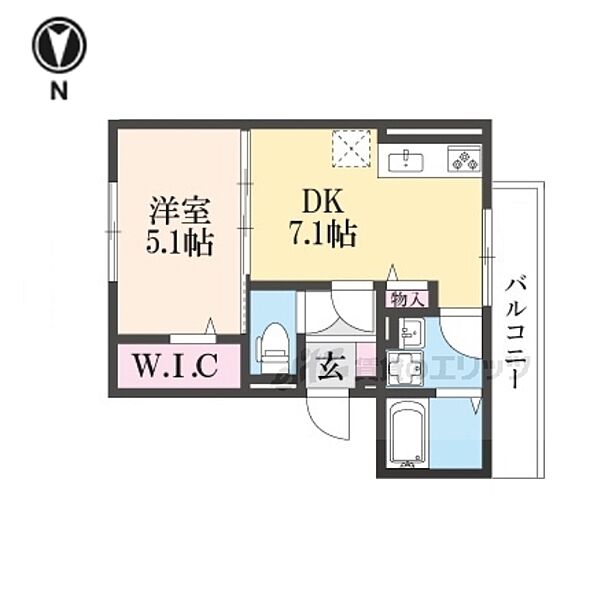 ブリランテ山ノ内 301｜京都府京都市右京区山ノ内赤山町(賃貸アパート1DK・3階・32.15㎡)の写真 その2