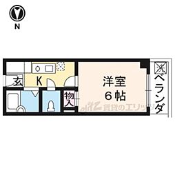 ヴィラウィスタリア 1Kの間取図画像