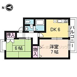 パークテラス二条 2DKの間取図画像