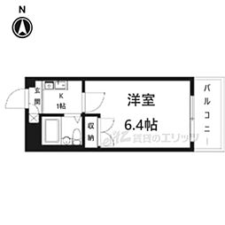 光陽マンション 1階1Kの間取り