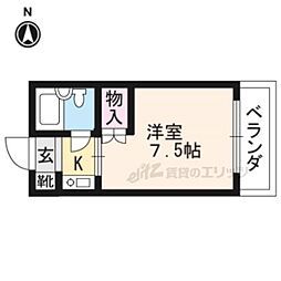 ノアーズアーク2 1Kの間取図画像