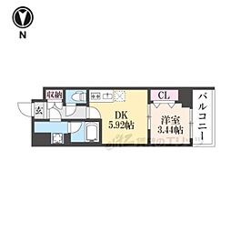 LW京都桜邸 1DKの間取図画像