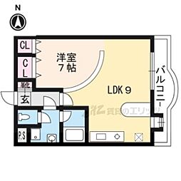 ラ・パルフェ・ド・ルミナス 1DKの間取図画像