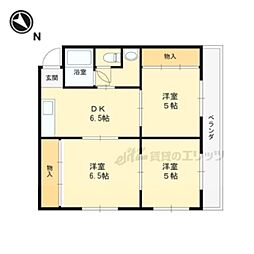 メーゾンヴィオレット 2DKの間取図画像