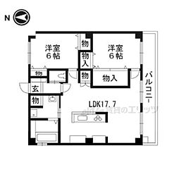 メゾン有栖川 2LDKの間取図画像