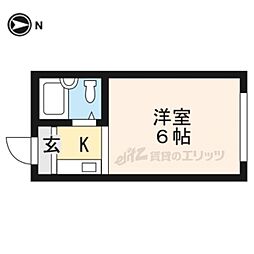 プチモンド京都 ワンルームの間取図画像