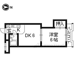 ヴィラビアンカ3 1DKの間取図画像