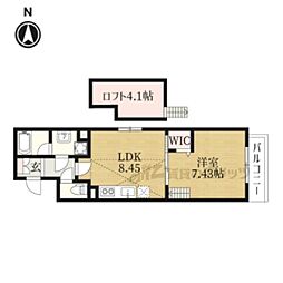 SFLAT円町 1LDKの間取図画像