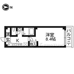 プレイル御池 1Kの間取図画像