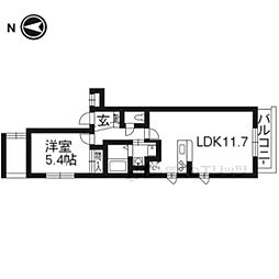 メゾン・ド・フルール武者小路 1LDKの間取図画像