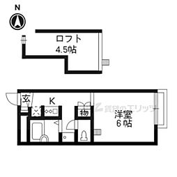 レオパレスたちばな 1Kの間取図画像