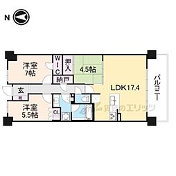 ライオンズ嵯峨天龍寺若宮西の邸 3LDKの間取図画像