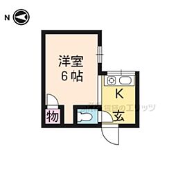 嘉楽コーポ 1Kの間取図画像