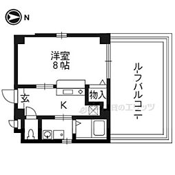 ヒロ.ハウス 1Kの間取図画像