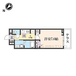 オーサム ヴィレッジ 京都桂 1Kの間取図画像