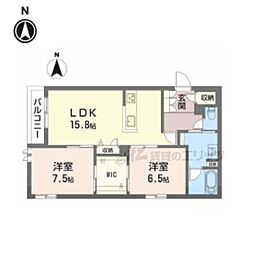 秀峯マンション 2LDKの間取図画像