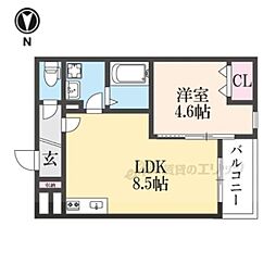 REGIES京都梅小路(レジエス京都梅小路) 1LDKの間取図画像