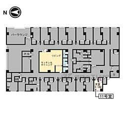 レヴィア北白川 ワンルームの間取図画像