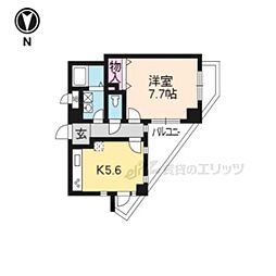 スカイウェイ洛北 1Kの間取図画像