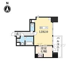 KronaCourt烏丸御池 1LDKの間取図画像
