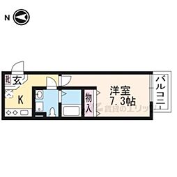 A・CORSO太秦 1Kの間取図画像