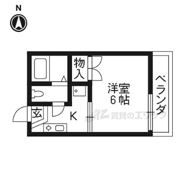 瀬戸畑ハイツ 205｜京都府京都市右京区山ノ内瀬戸畑町(賃貸アパート1K・2階・19.00㎡)の写真 その2