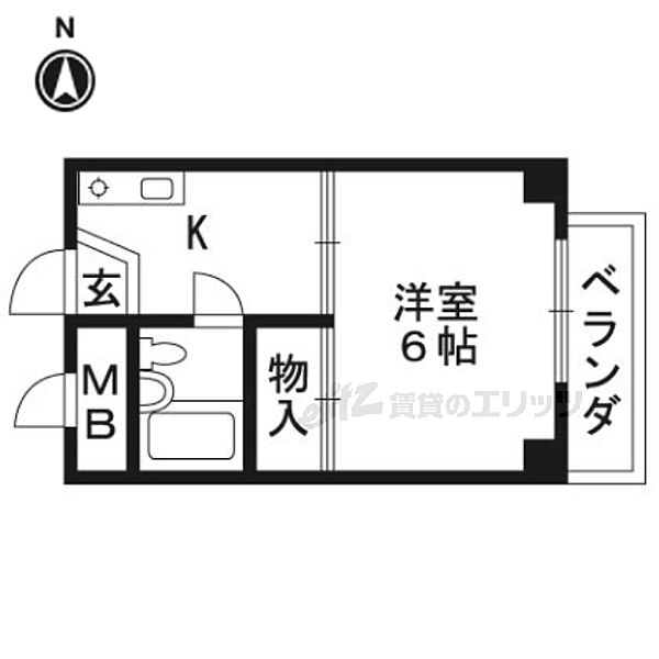 高辻ローズハイツ 206｜京都府京都市右京区西院久田町(賃貸マンション1K・2階・18.00㎡)の写真 その2