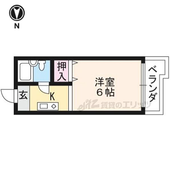 コーポラス音戸山 105｜京都府京都市右京区鳴滝音戸山町(賃貸マンション1R・1階・15.98㎡)の写真 その2