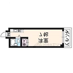 JR山陰本線 太秦駅 徒歩5分の賃貸マンション 3階ワンルームの間取り