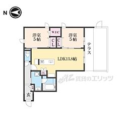 仮称　嵯峨広沢南下馬野町ヘーベルメゾン 1階2LDKの間取り