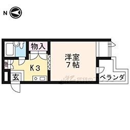 ハイツおおくら 1Kの間取図画像