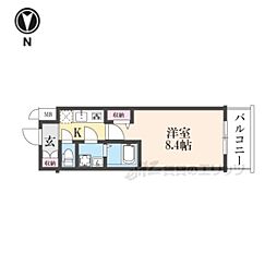 CREST TAPP 京都太秦天神川 dex I 1Kの間取図画像