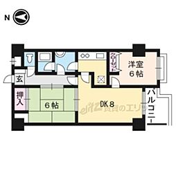 カリオン大町 2LDKの間取図画像