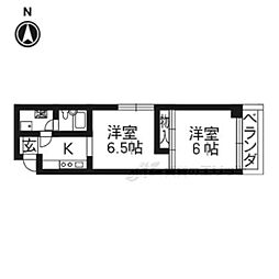 ベルム西陣 2Kの間取図画像