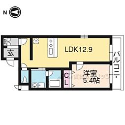 シルクシティ御所西 1LDKの間取図画像