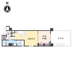 リーガル京都堀川中立売2 1LDKの間取図画像