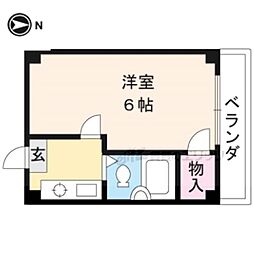 ラ・トゥール西院 1Kの間取図画像