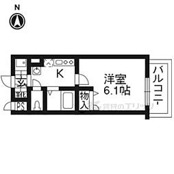 ラナップスクエア京都西陣 1Kの間取図画像