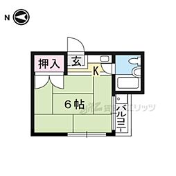 プチシャンポール ワンルームの間取図画像
