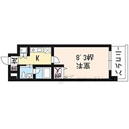 ベラジオ烏丸三条 1Kの間取図画像