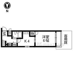 ライオンズマンション京都三条大宮 1Kの間取図画像