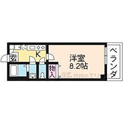 フラッティ今小路 1Kの間取図画像
