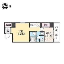 LW京都桜邸 1DKの間取図画像
