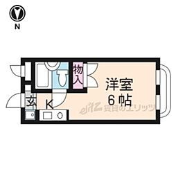エトワール嵐山 1Kの間取図画像