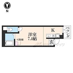 Casa富小路 ワンルームの間取図画像