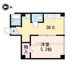 ラッジングハウス蘭 1Kの間取図画像