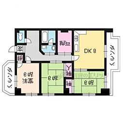 グレース北園 3LDKの間取図画像