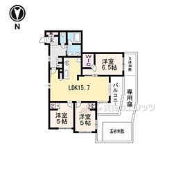 プレージア京都聖護院ノ邸 3LDKの間取図画像